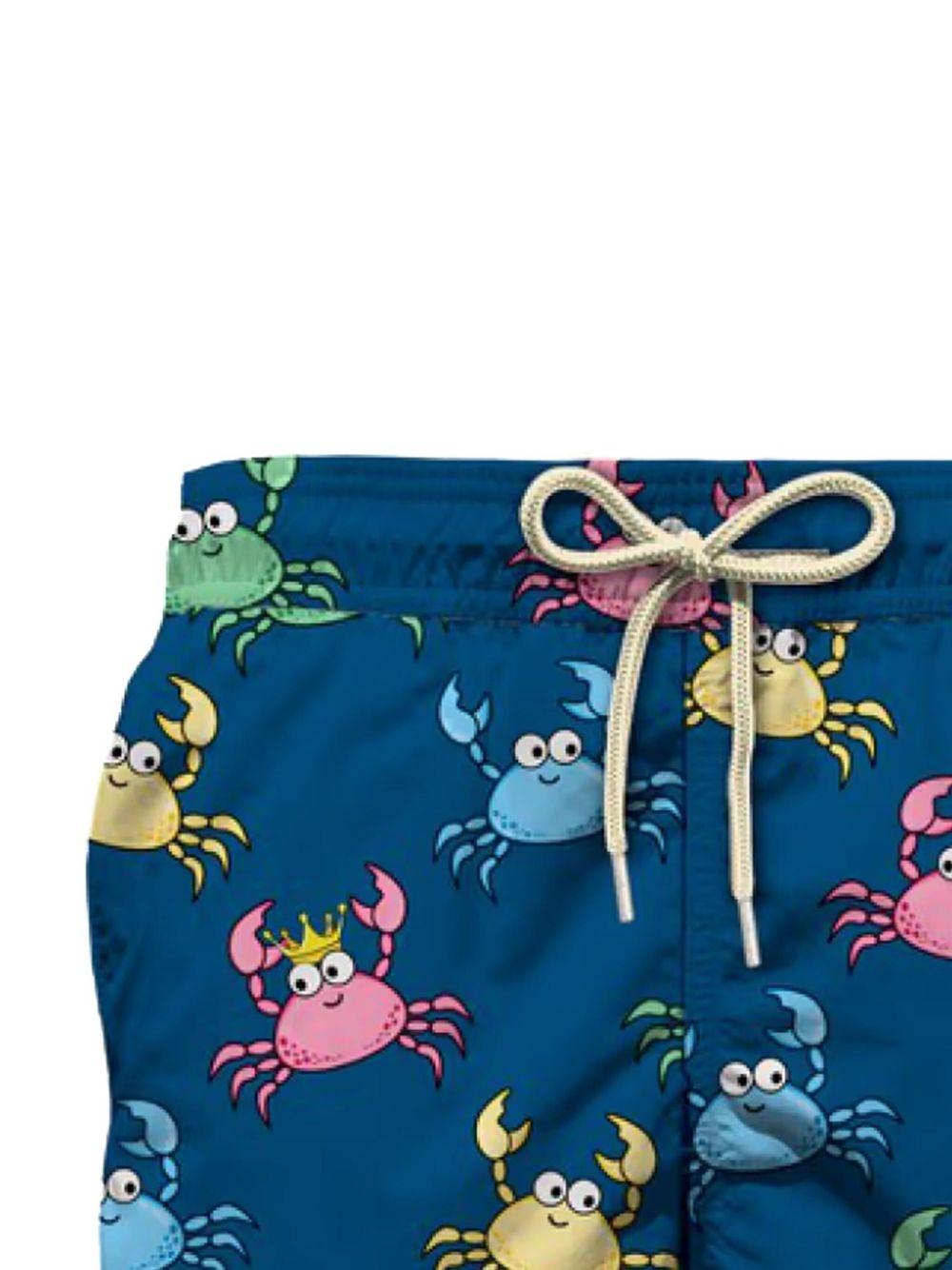 Costume jean blu con granchi multicolor all-over JEA0004 03067H MC2 SAINT BARTH KIDS 