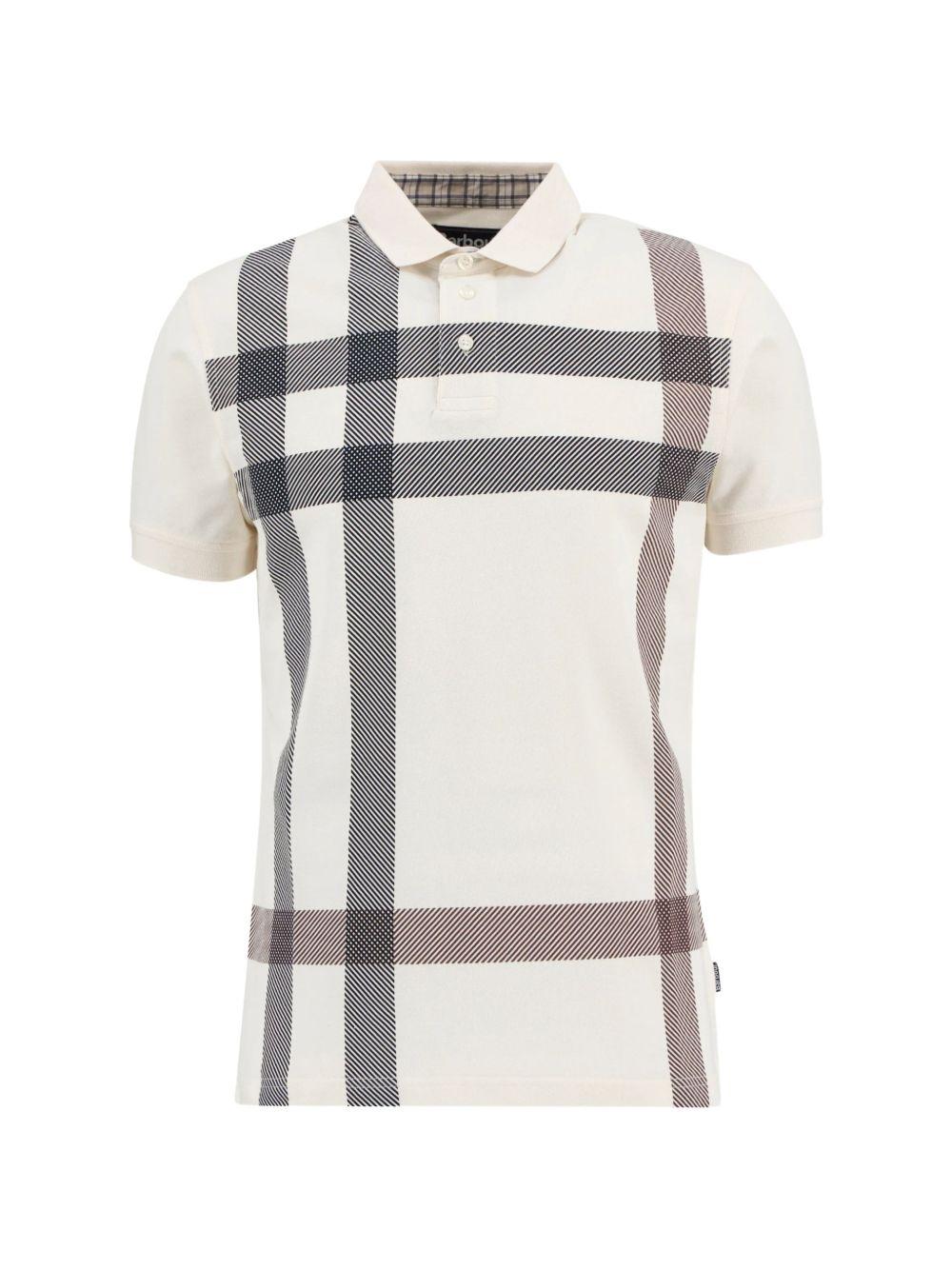 Polo in cotone con motivo check MML1117 WH32 BARBOUR 