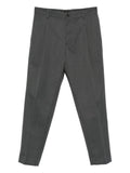 Pantaloni Grigi Plissettati a Vita Elasticizzata