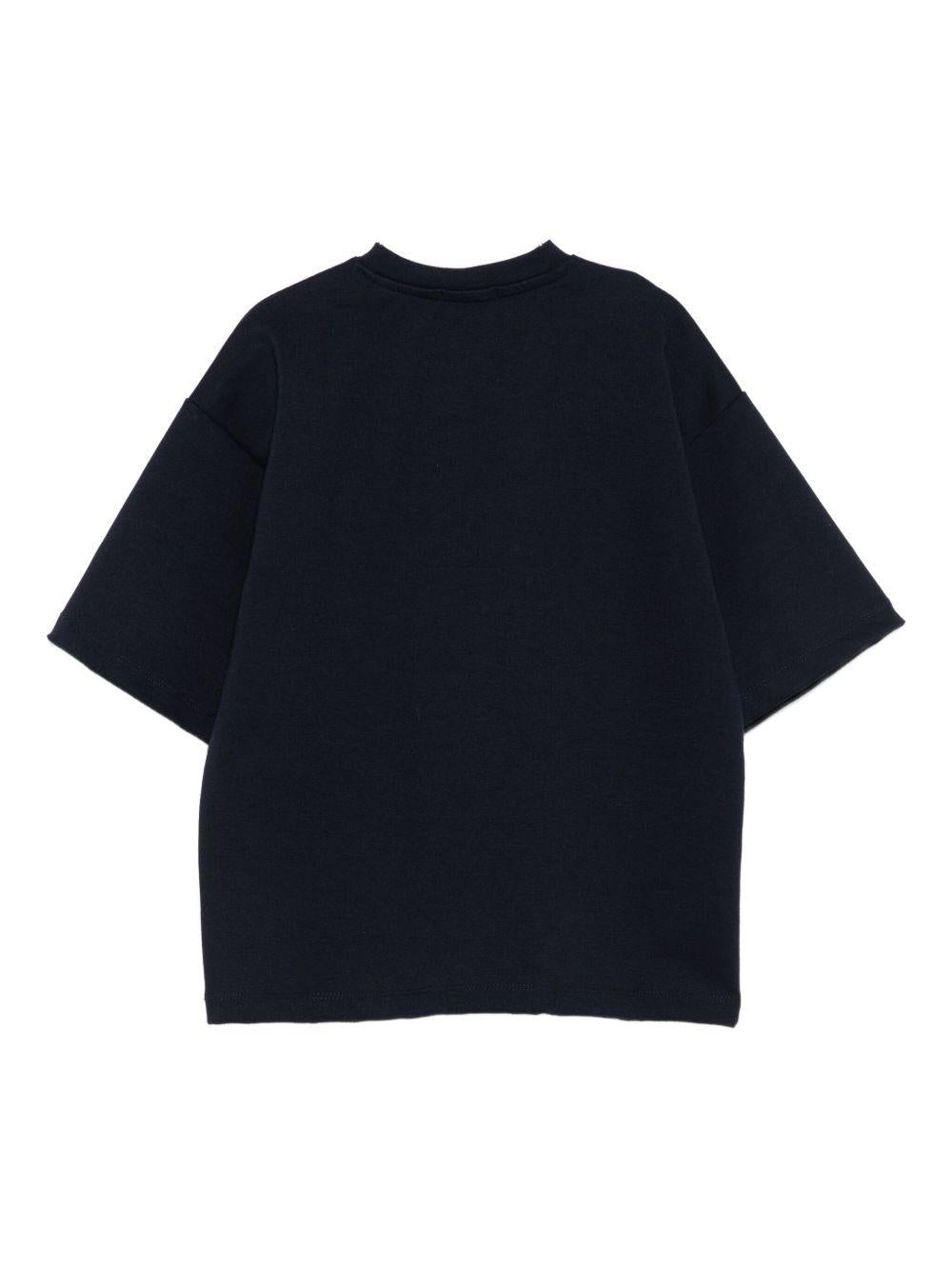 T-shirt con Logo Ricamato e Scollo a V KFTS018CJT006 4059 PINKO UP 
