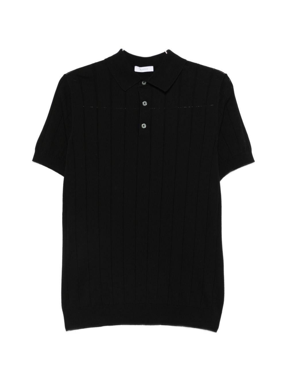 Polo in cotone a coste DK17027 NERO DIKTAT 