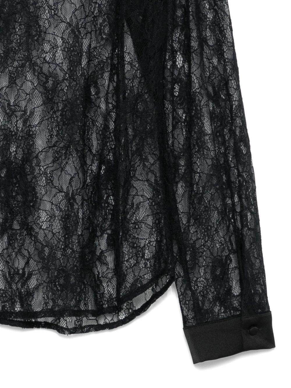 Blusa in Pizzo con Colletto a Punta AT212 NERO ALESSANDRO LEGORA 