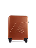Orange Eudoxie suitcase with embossed logo