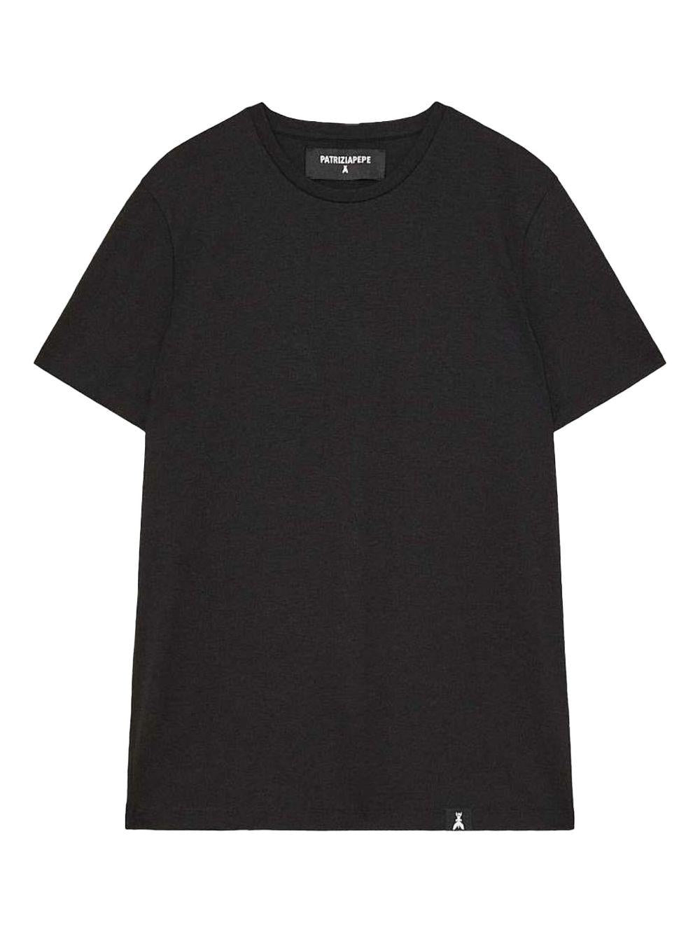 T-shirt nera basic mini etichetta fly