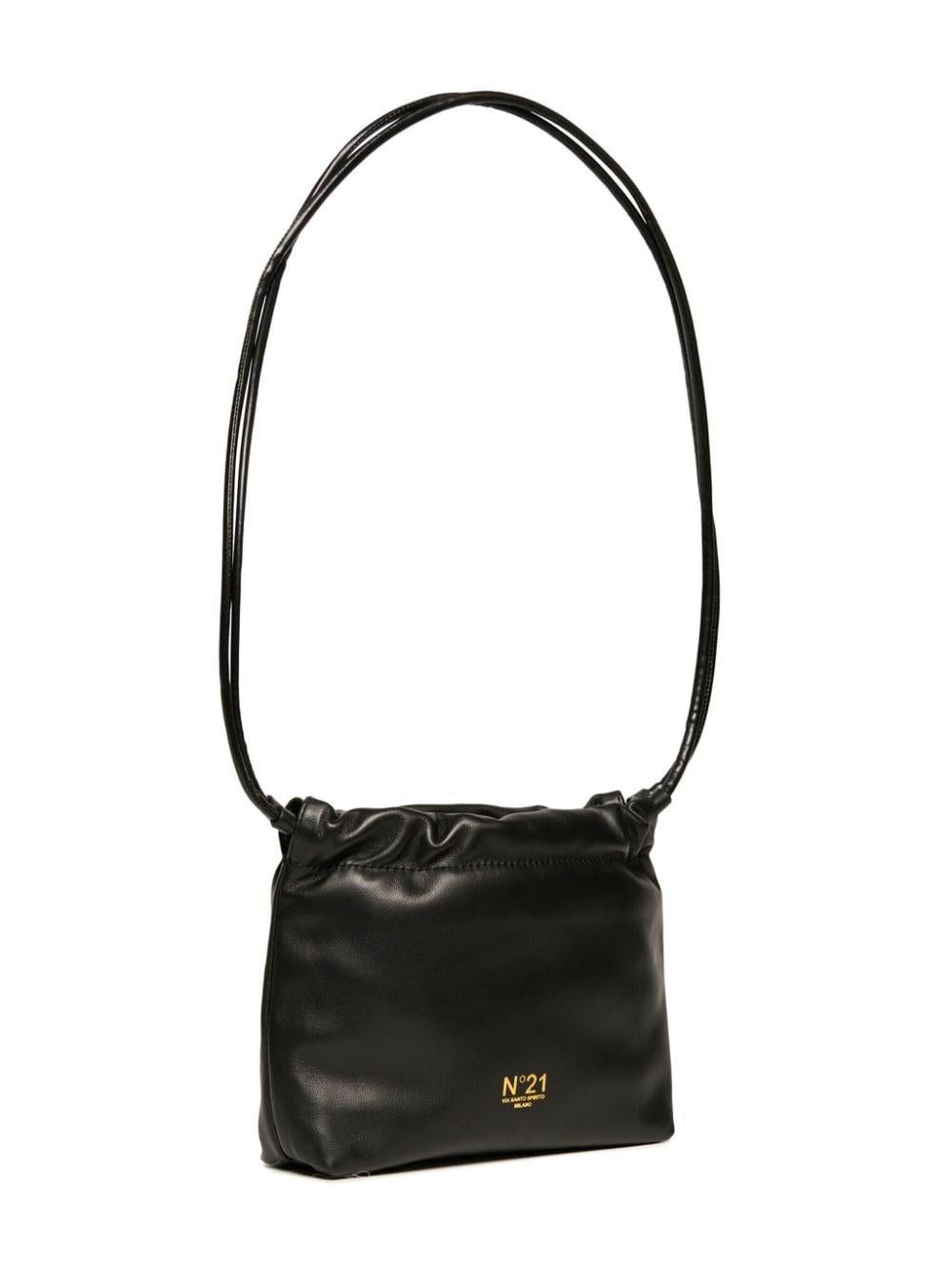 Borsa nero a secchiello con coulisse