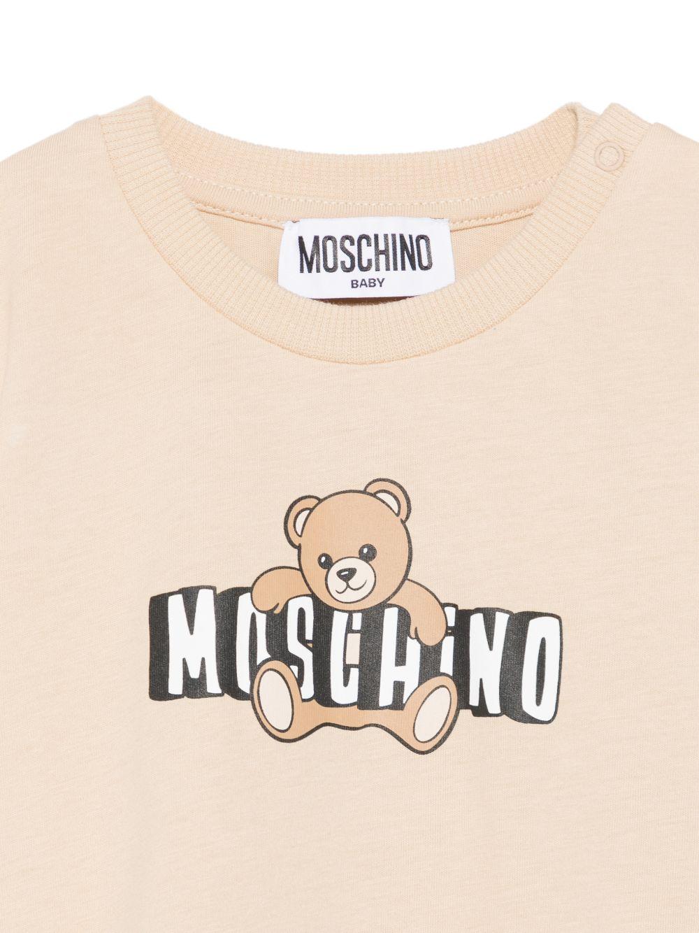 T-shirt in cotone con orsetto MUM04PLAA03 20829 MOSCHINO KIDS 