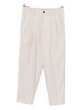 Straight beige trousers with pleats