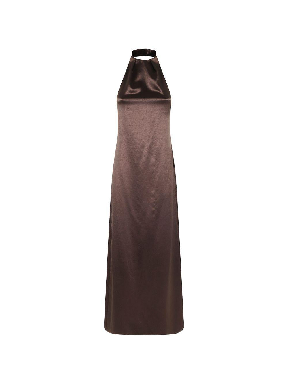 Abito lungo con scollo all'americana 116312P6061 CHOCO ALYSI 