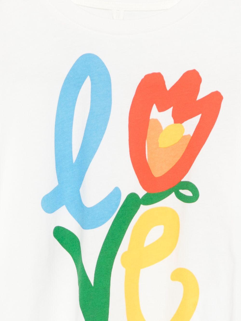 T-shirt in cotone con stampa Love TY8B21Z0434 101 STELLA MCCARTNEY KIDS 