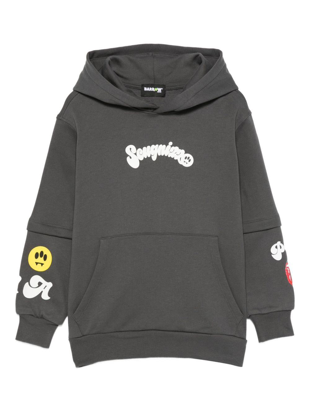 Felpa con Cappuccio con Logo e Tasca Canguro F5BKJUHS158 251 BARROW KIDS 