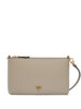 Clutch noce in pelle con logo color oro