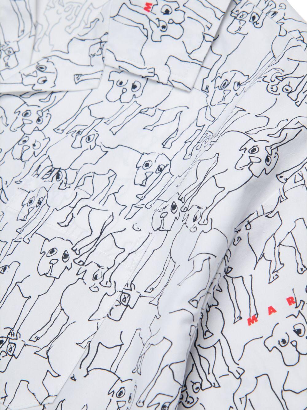 Camicia bianca con fantasia all-over