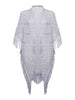 Scialle argento in lurex maxi frange