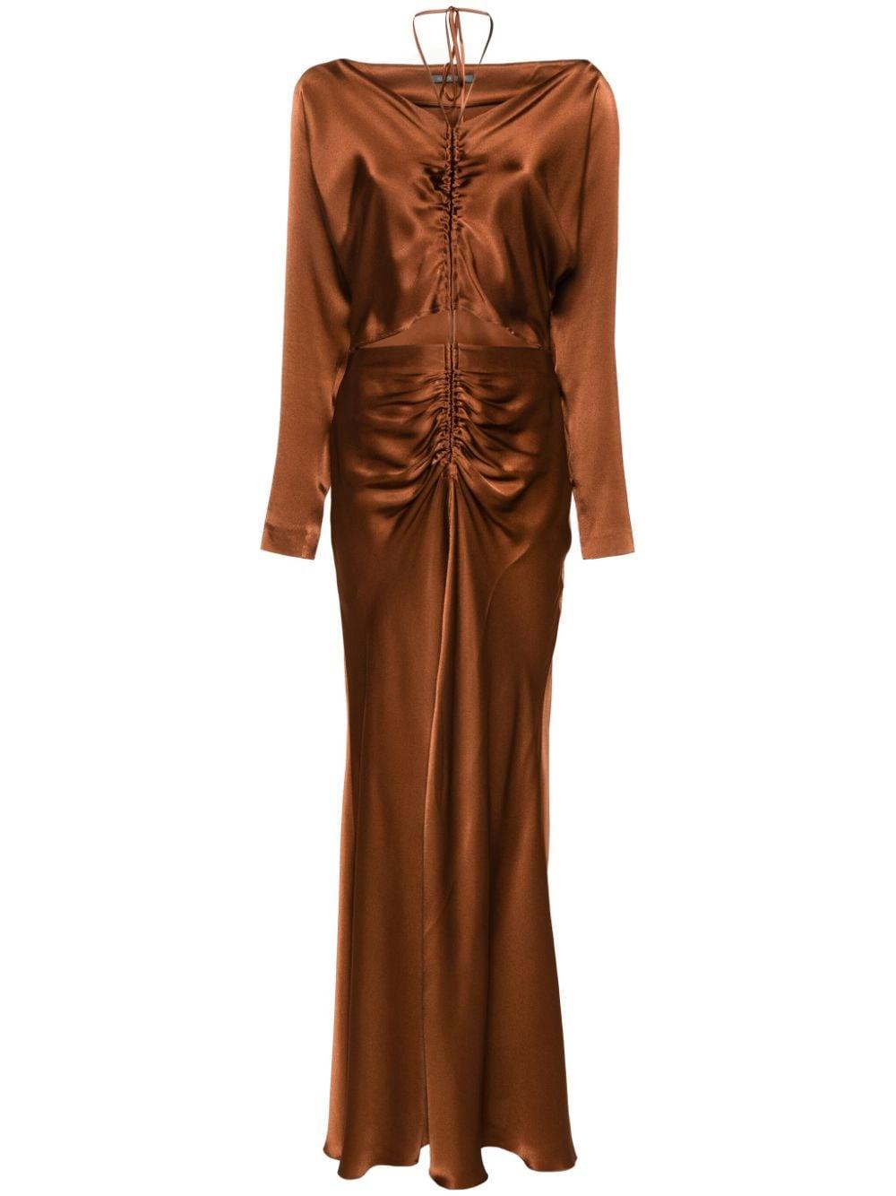 Abito marrone cut-out A04140119 0089 ALBERTA FERRETTI 