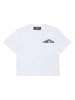 T-shirt Bianca con Stampa e Taschino