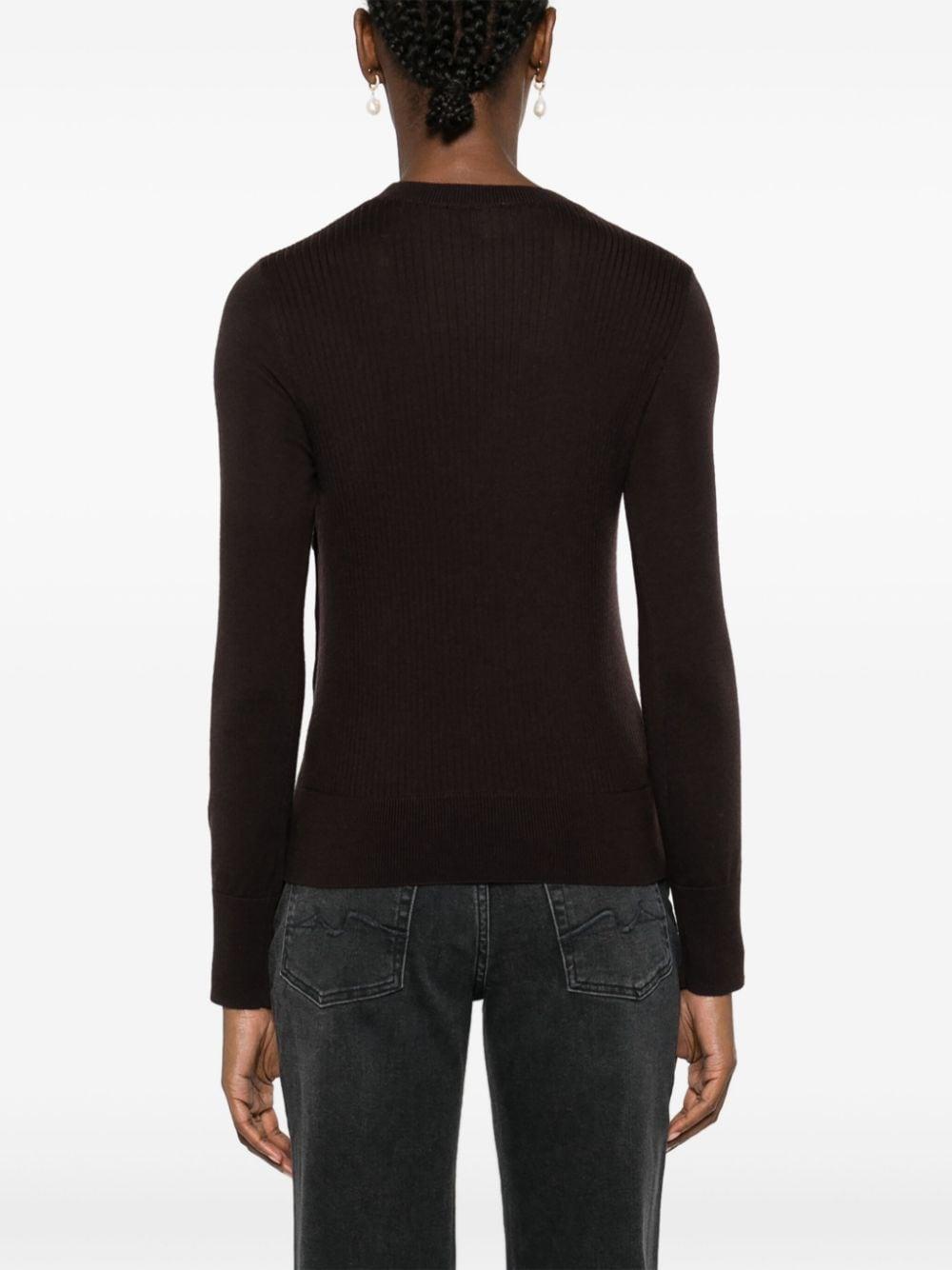 maglia diraspatura marrone lana