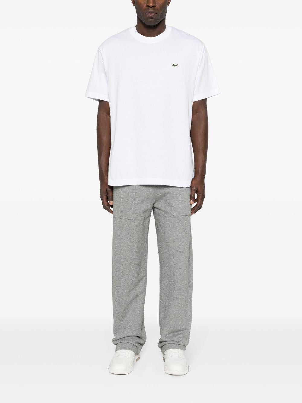 T-shirt bianca mini logo ricamo TH7318 001 LACOSTE 