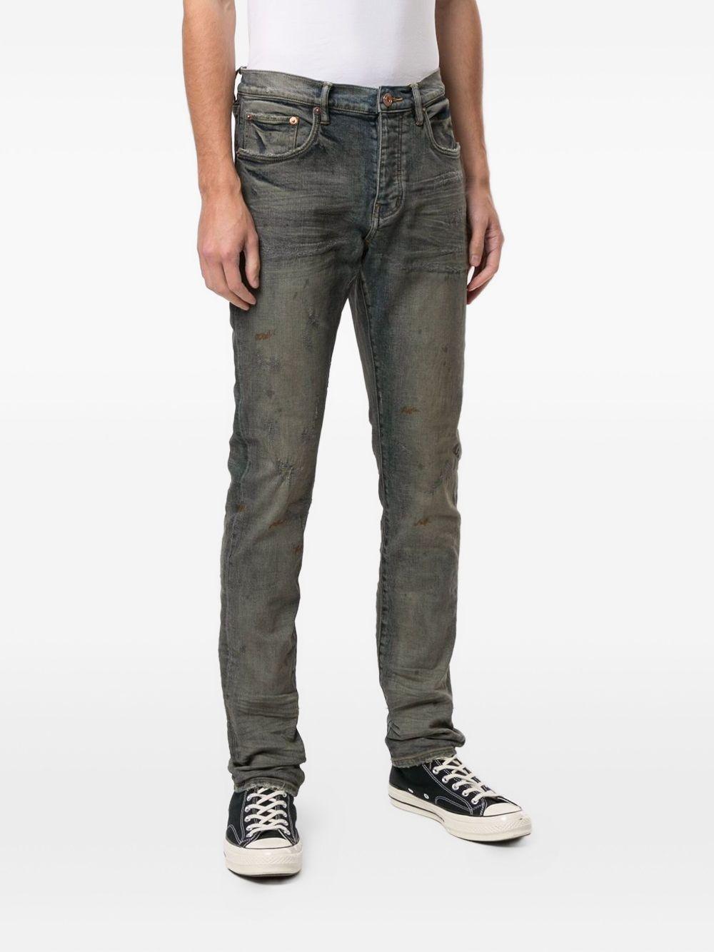 Jeans Skinny Effetto Délavé a Cinque Tasche P001 IOR PURPLE 