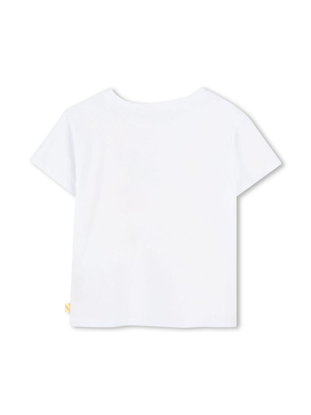 T-shirt bianca popcorn paillettes