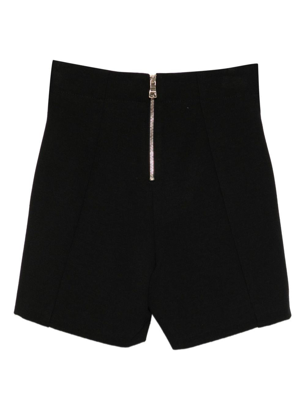Shorts Neri a Vita Alta con Bottoni BX6B09J0371 930OR BALMAIN KIDS 