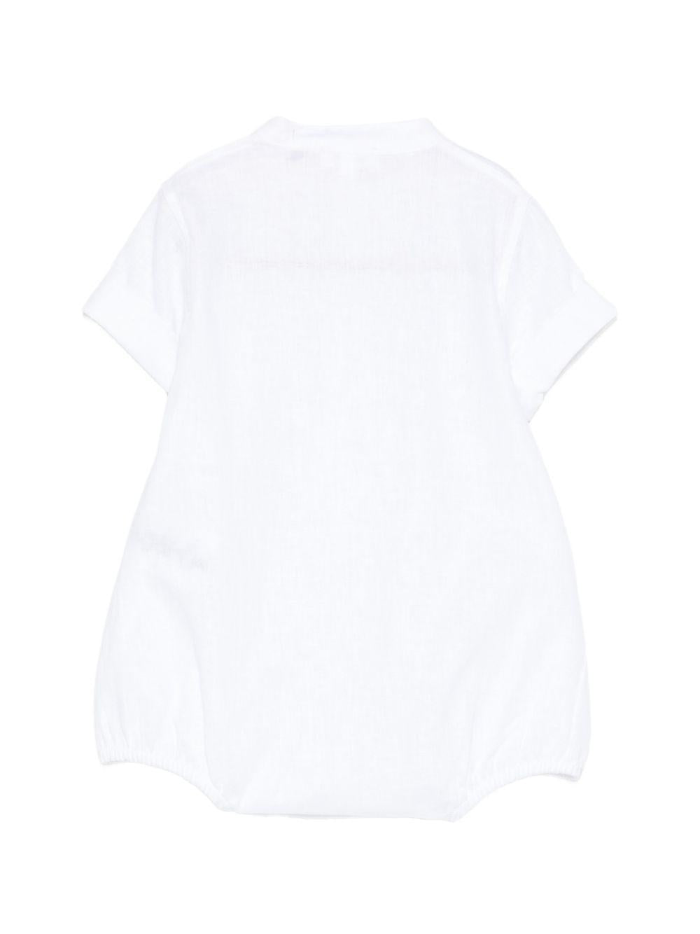 Body in lino e cotone colletto coreano E26172 BIANCO NANAN KIDS 