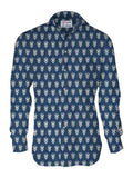 Pamplona blue shirt with all-over pattern