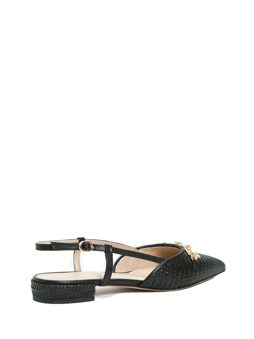 Sandalo basso in rafia nero
