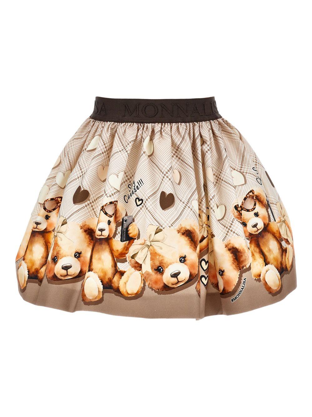 Gonna Multicolore con Stampa 11F7056603 0106 MONNALISA KIDS 