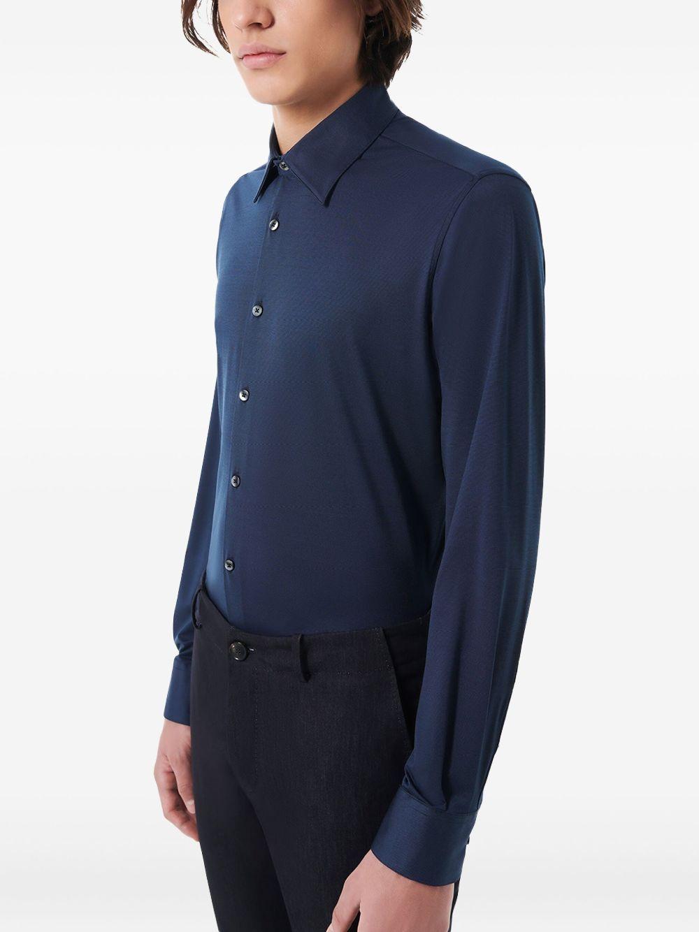 Camicia Oxford Jacquard blu deep