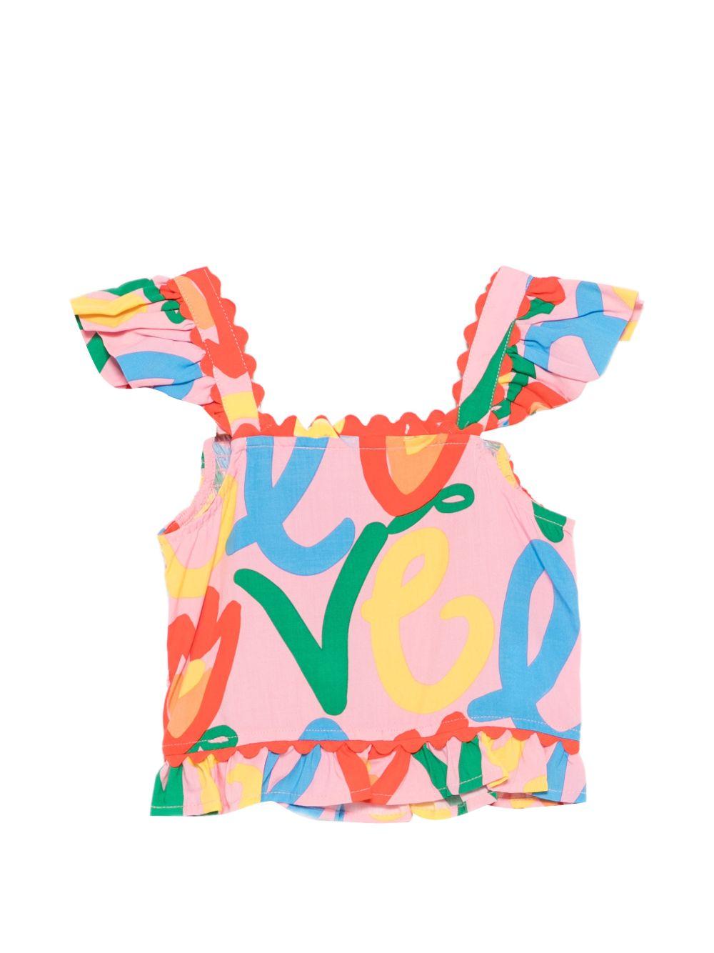 Top con volant e stampa multicolor TY5A42Z3437 509MC STELLA MCCARTNEY KIDS 