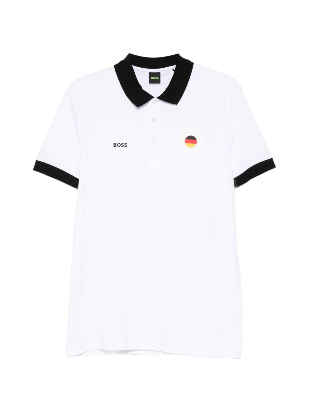Polo in cotone con colletto bianco 50559263 102 BOSS 