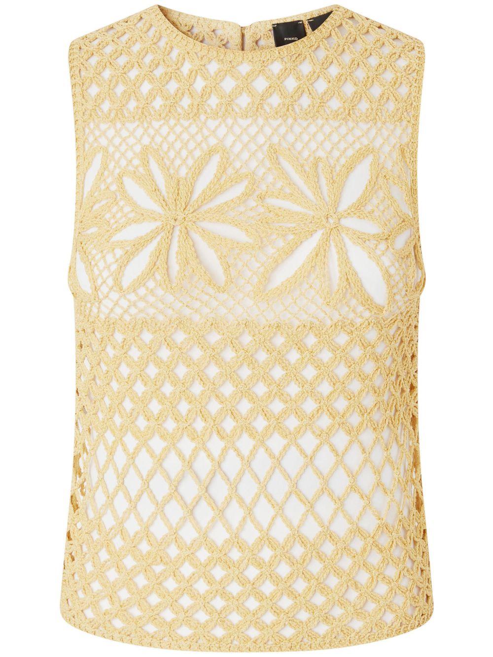 Top gonzaro giallo traforato 104733A2FF C43 PINKO 