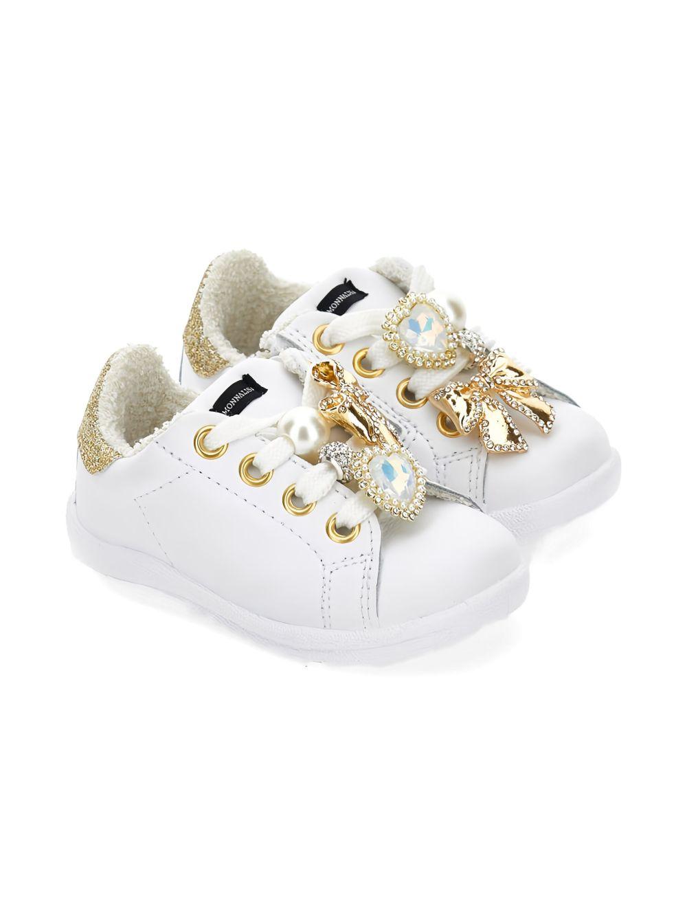 Sneakers con Decorazioni e Dettagli Oro 83F0066722 0001 MONNALISA KIDS 