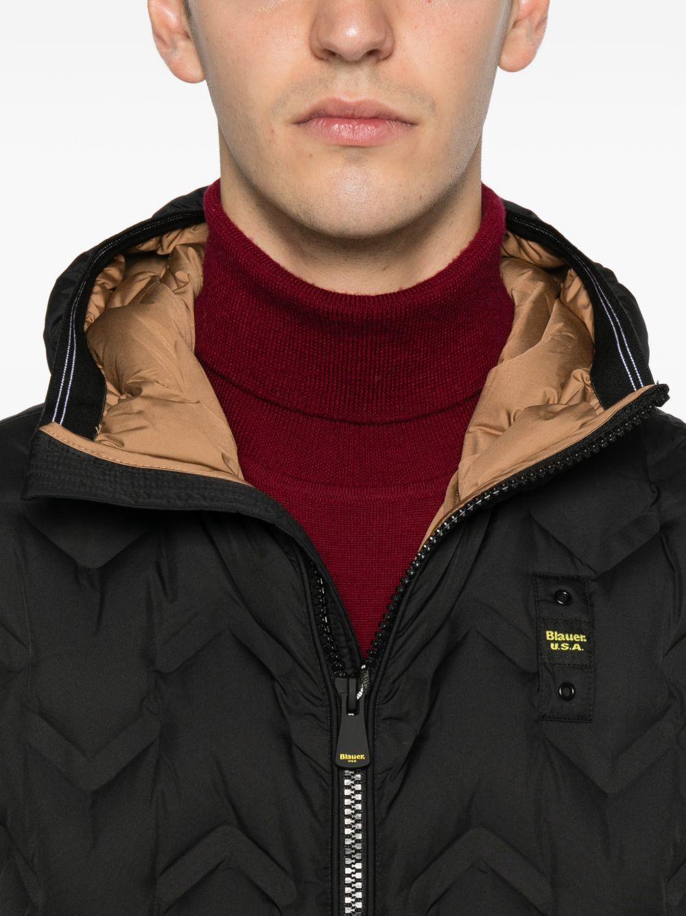 Giacca trapuntata nera con cappuccio 25WBLUC03233007308 999TB BLAUER 