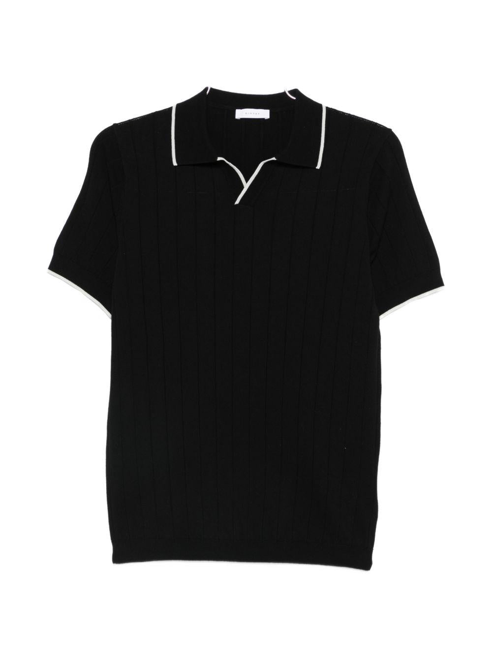 Polo in cotone scollo a V DK17021 NERO DIKTAT 