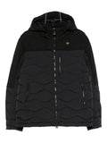 Giacca trapuntata nera con cappuccio