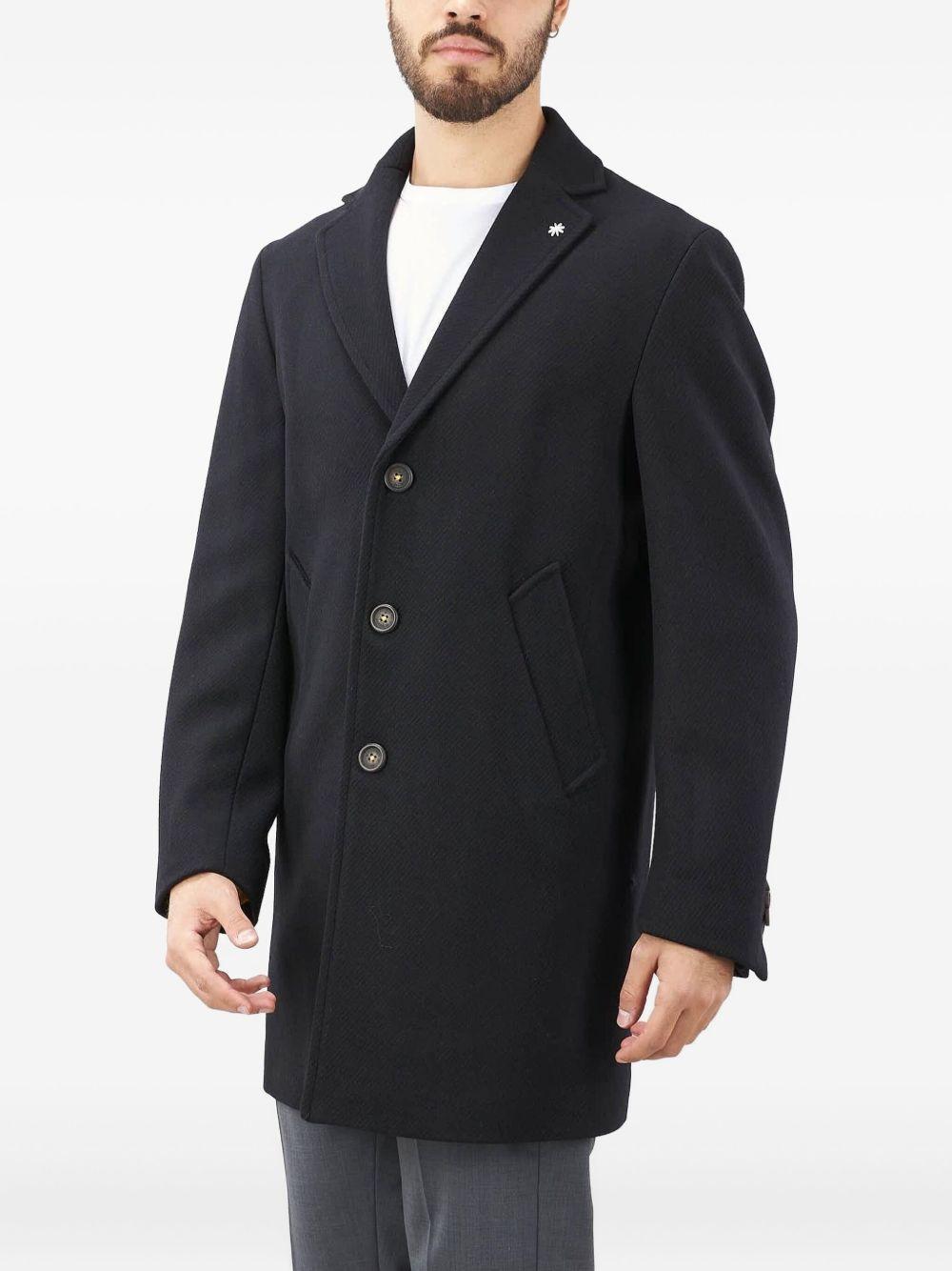 Cappotto Monopetto Nero con Tasche a Filetto 3732C4448C243792 99 MANUEL RITZ 