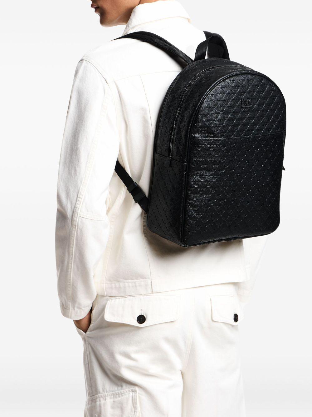 Zaino nero con logo in rilievo e chiusura con zip EM001678AF14774 UC001 EMPORIO ARMANI 