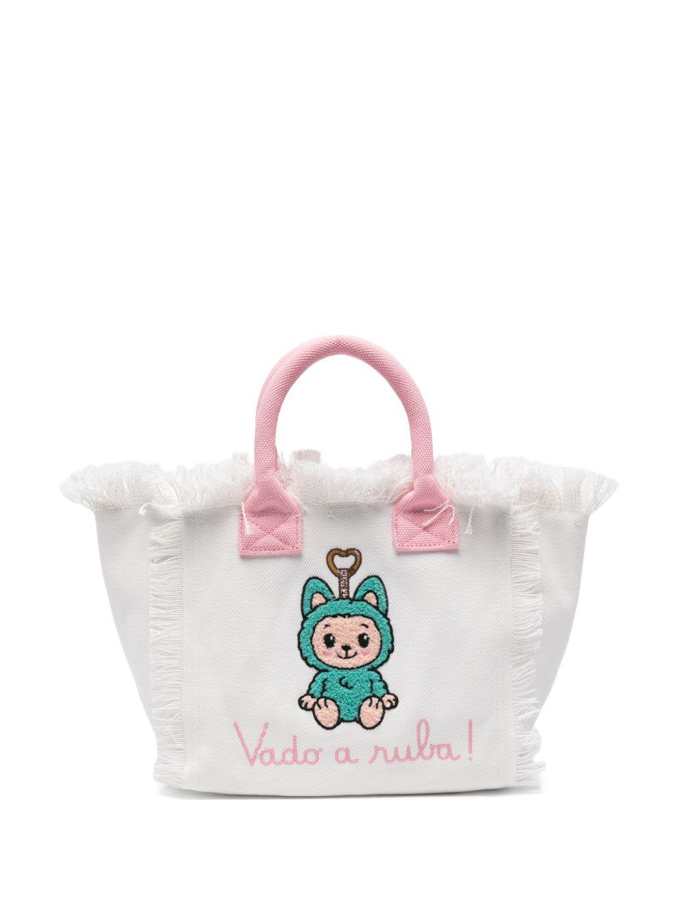 Borsa mare in cotone con frange COL0001 02634L MC2 SAINT BARTH 