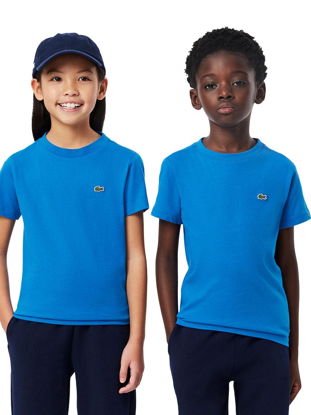 T-shirt blu royal logo ricamo TJ1122 3D3 LACOSTE KIDS 