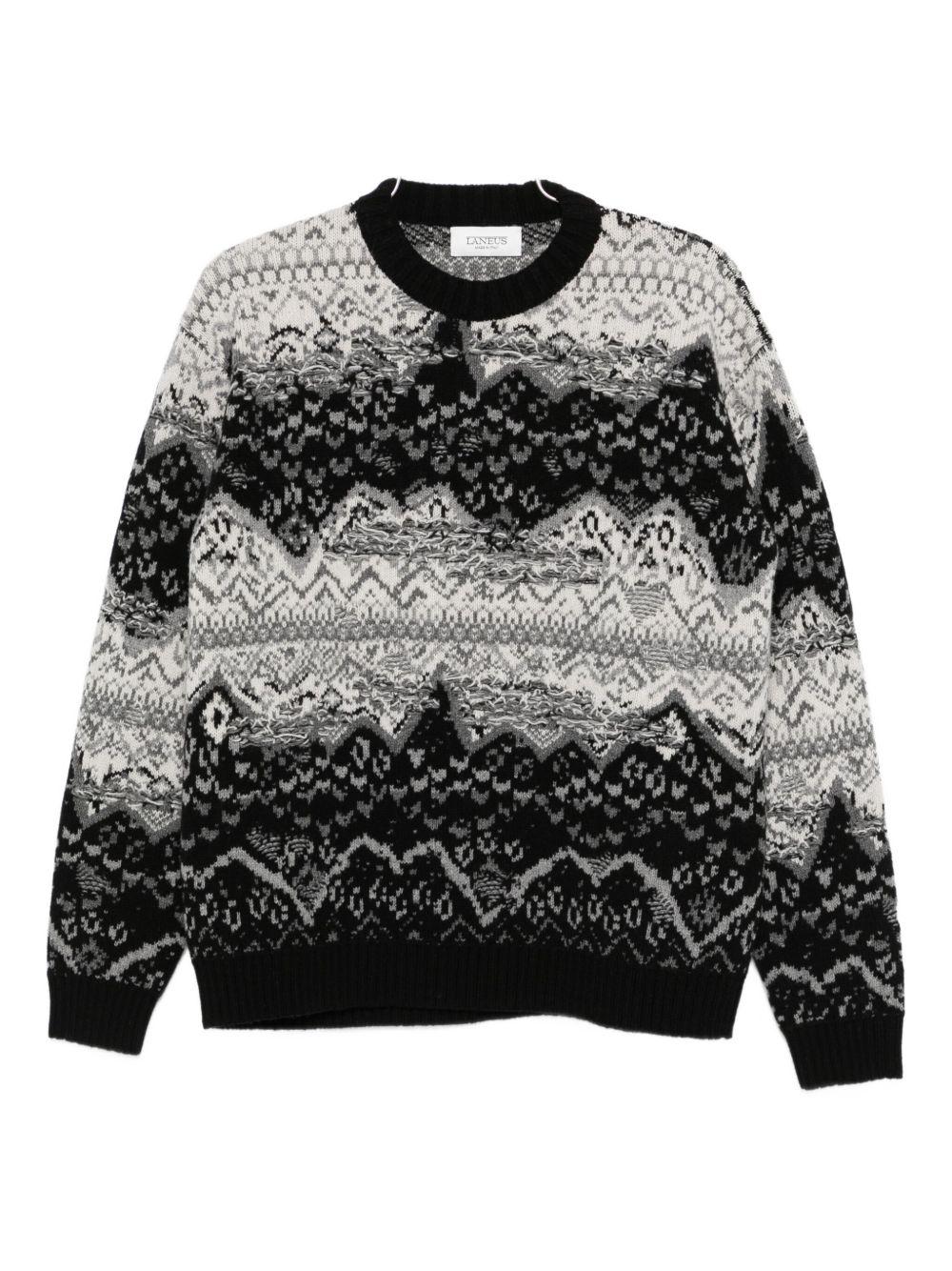 Maglione nero a fantasia F5LMAJP098 110 LANEUS 