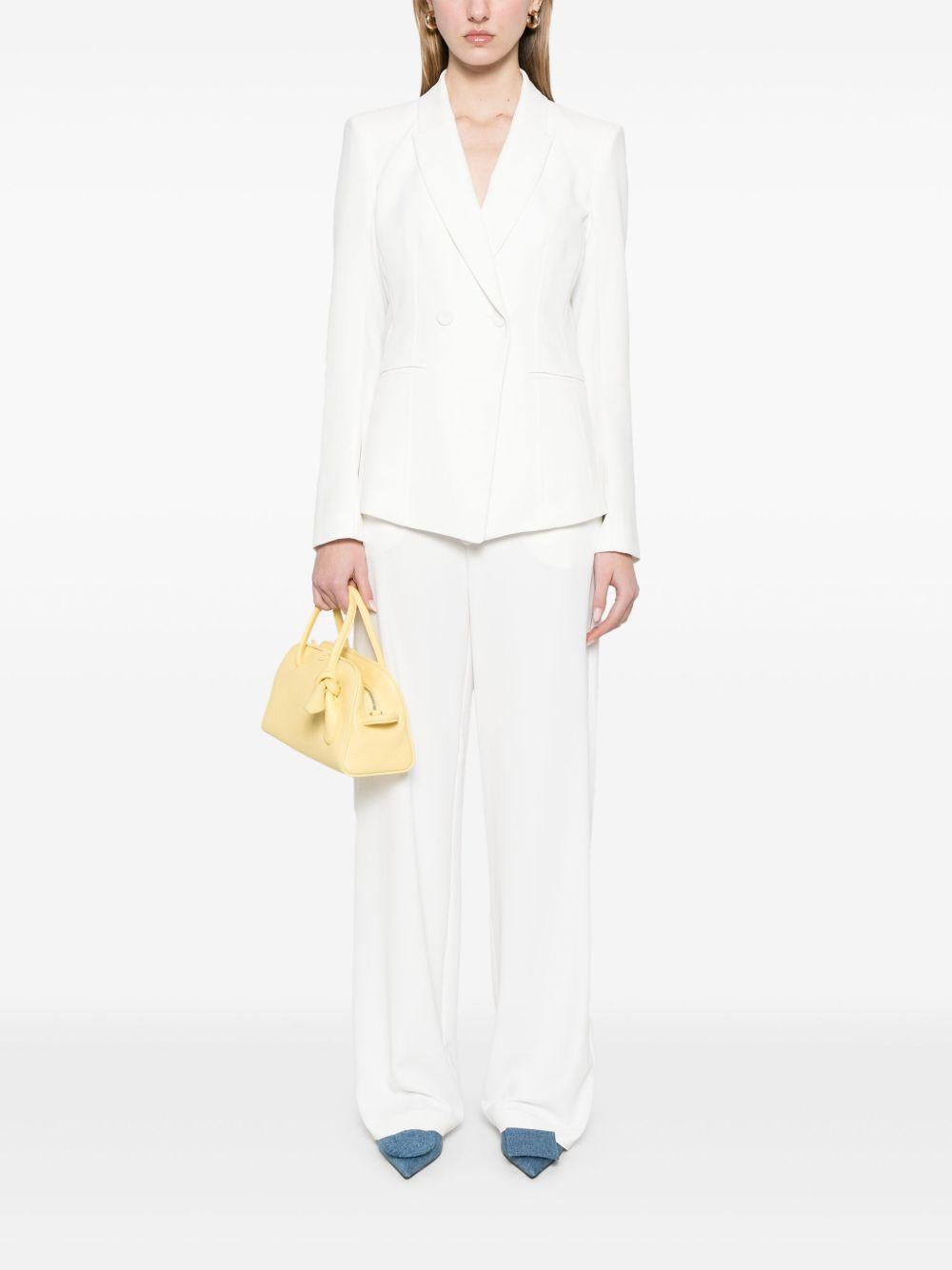 Pantalone bianco dritto in crepe