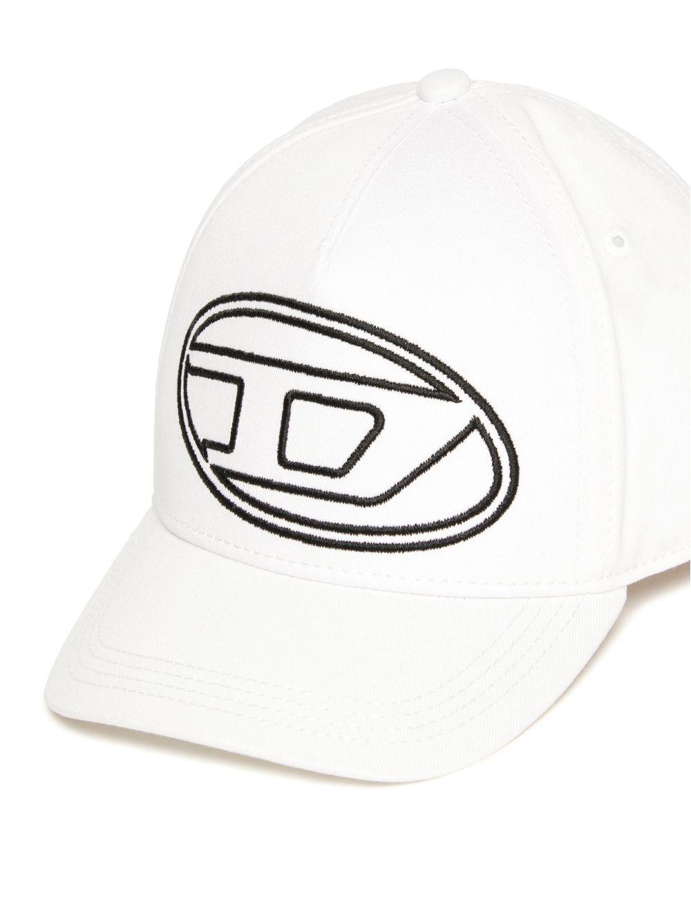 Cappello bianco baseball Oval-D J02132KXA77 K100 DIESEL KIDS 