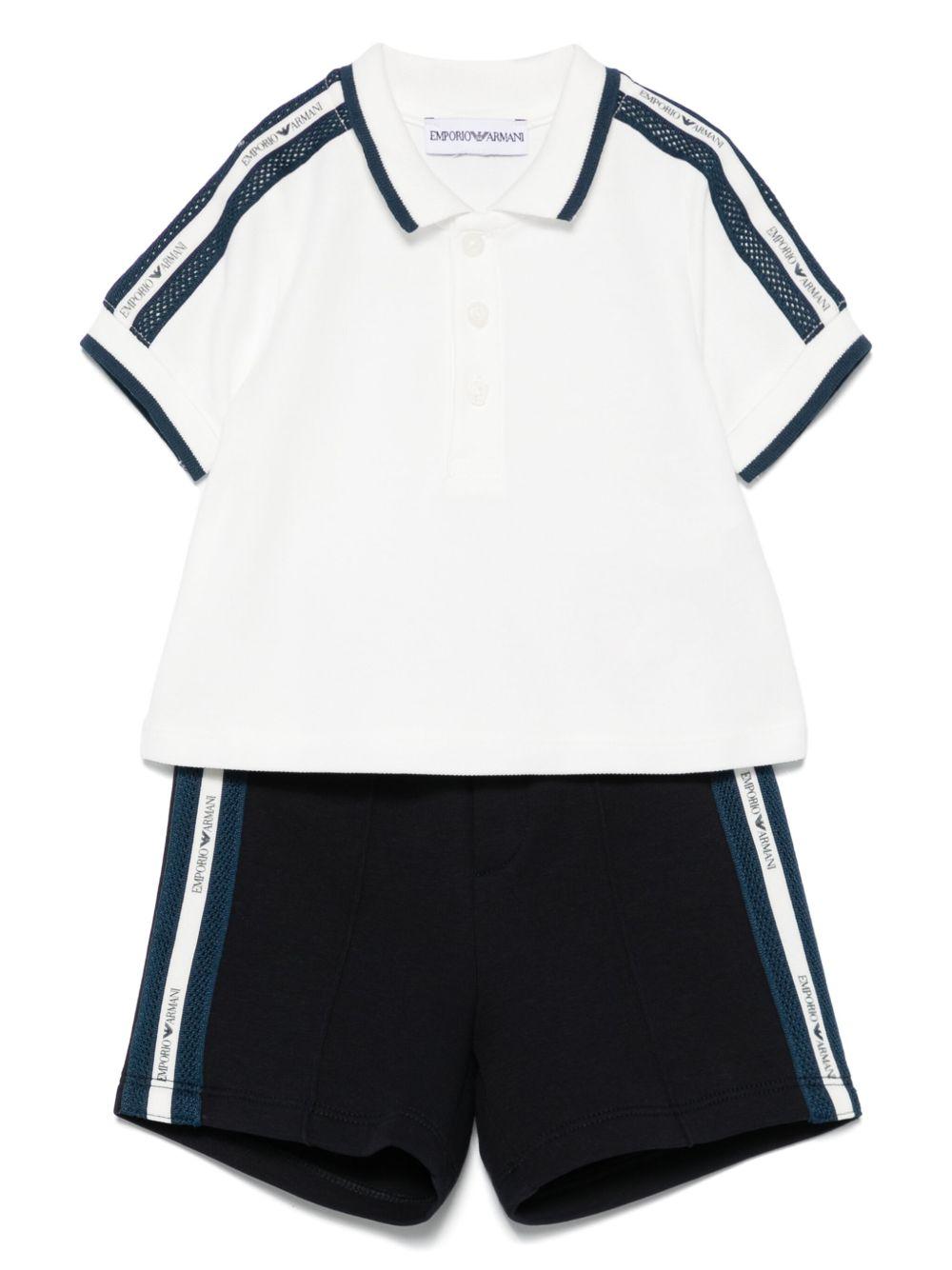Completo neonato bicolor con bande laterali (2pz) EB000389AF10497 M0019 EMPORIO ARMANI KIDS 