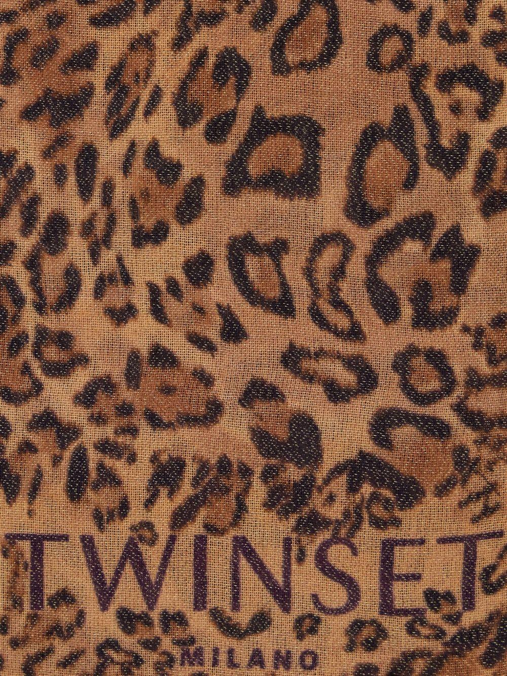 Foulard Mone Leopardato con Logo 252TA4610 12737 TWINSET 