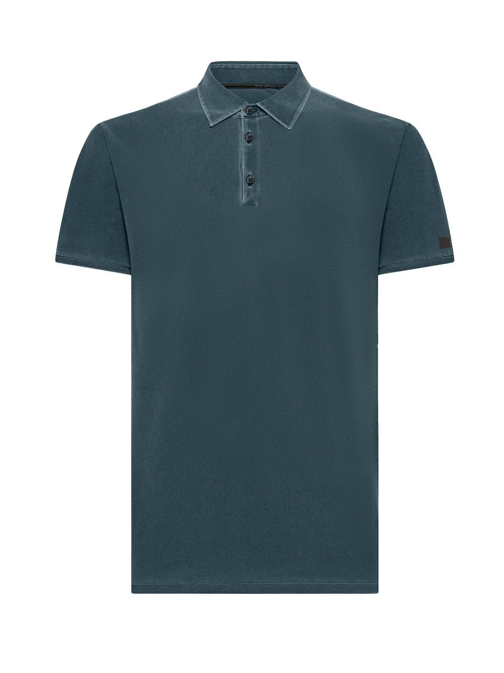 Polo Techno Wash Piquè blu/nero