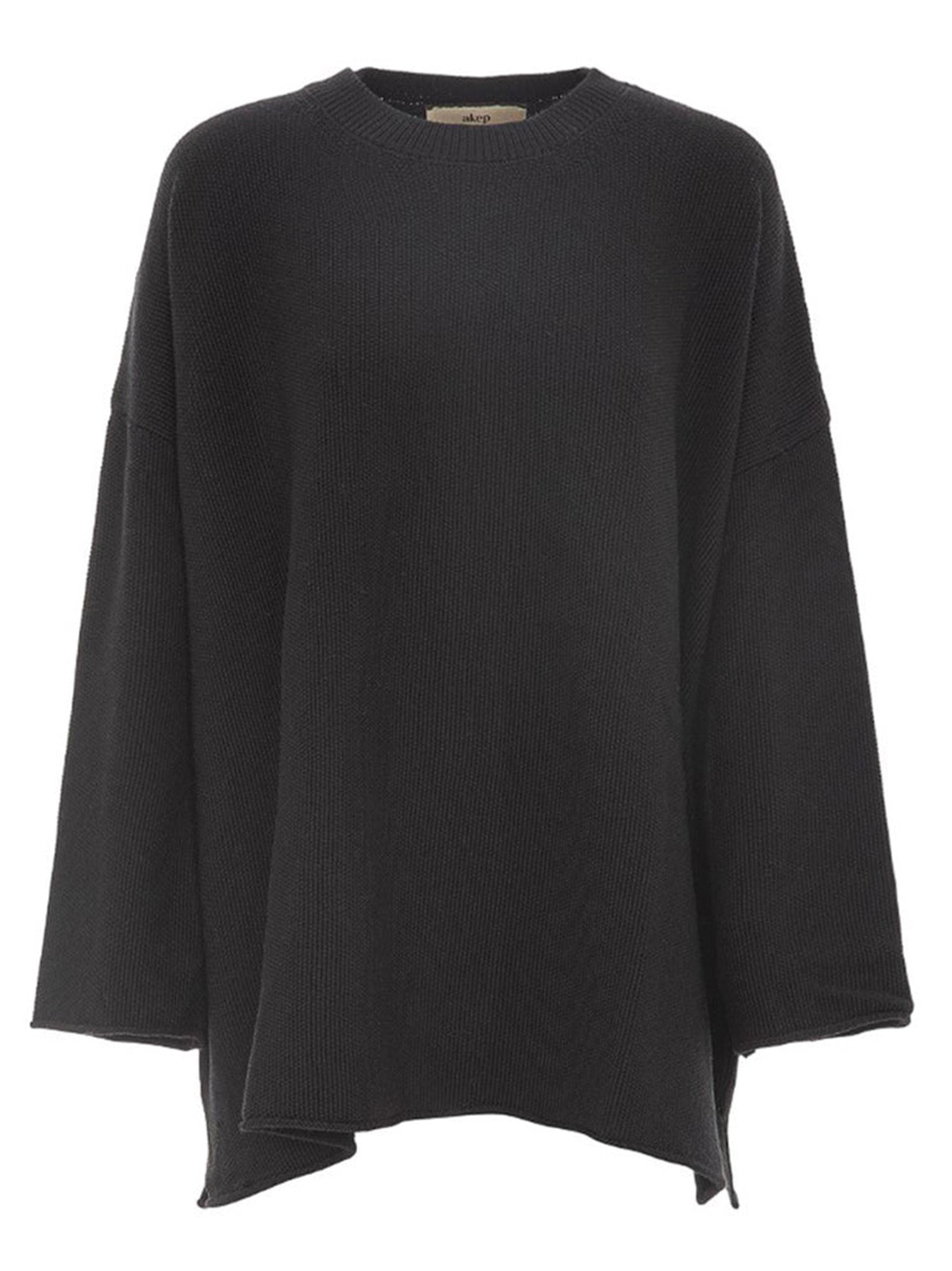Maglia nera in punto riso