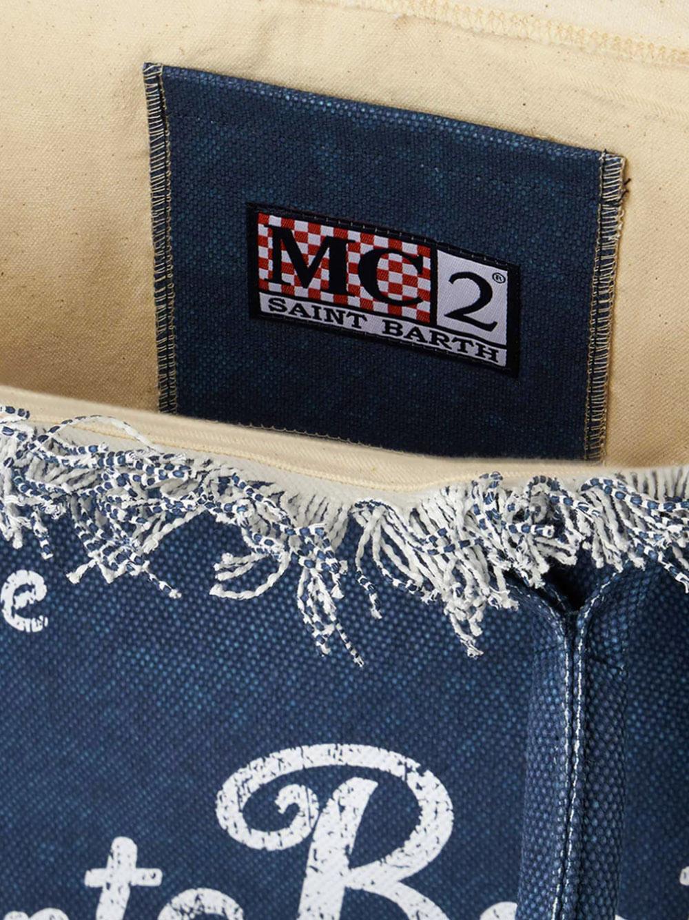 Borsa a spalla Vanity in canvas di cotone effetto denim VANI001 03274H MC2 SAINT BARTH 