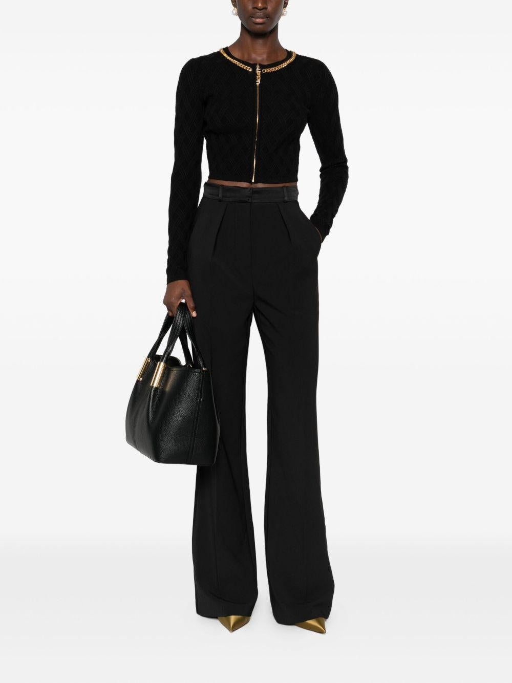 Pantaloni Sartoriali Neri con Pince PA12656E2 110 ELISABETTA FRANCHI 