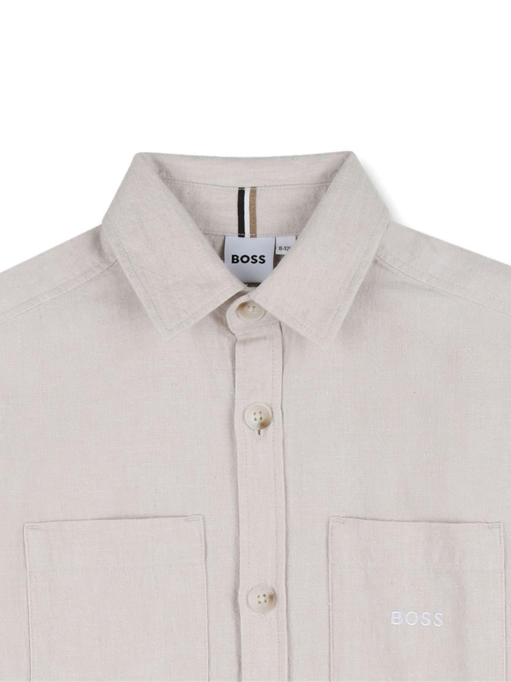 Camicia manica corta con taschino J52942 130 BOSS KIDSWEAR 